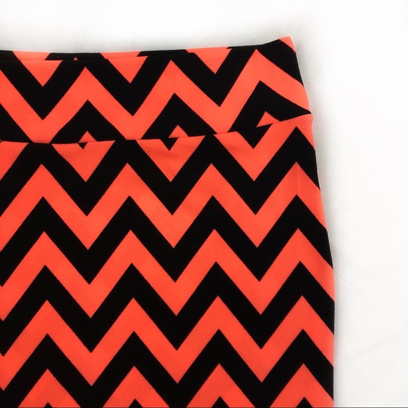 LuLaRoe Orange & Black Chevron Pencil Skirt | NWT - Picture 2 of 5